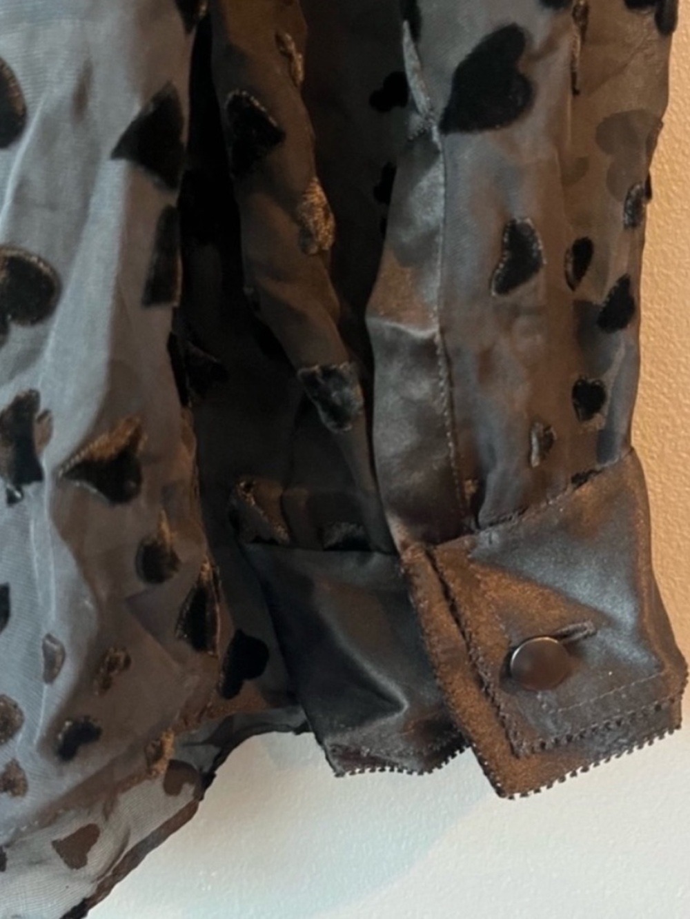 Rebecca Taylor Silk & Velvet Heart Button Down Shirt - Picture 5 of 8